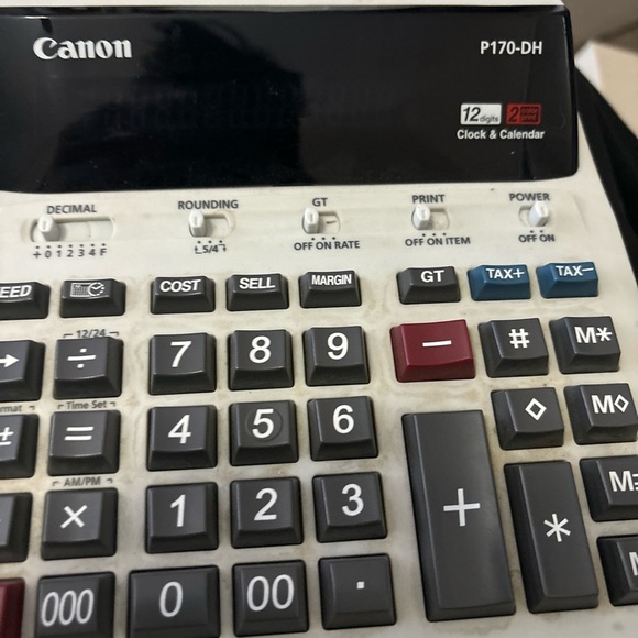 LOT OF 3 VINTAGE Electronic Printing Calculators Canon P170-DH & MP18DII - Picture 16 of 16